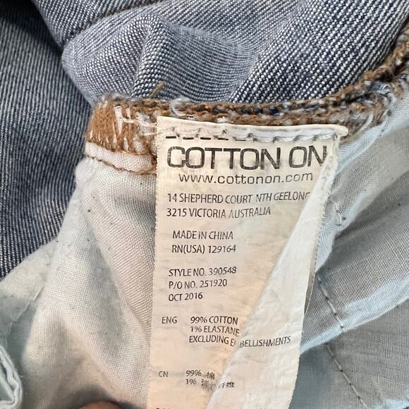 Cotton On Men's Jeans Size 36 Blue Skinny Straight Jean Light Wash work stains - Picture 6 of 7